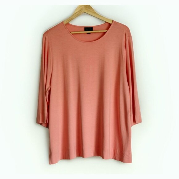 J. Jill Wearever Rayon Lycra 3/4 Sleeve Jersey Tunic Top Size XL Orange Capsule - Picture 1 of 10
